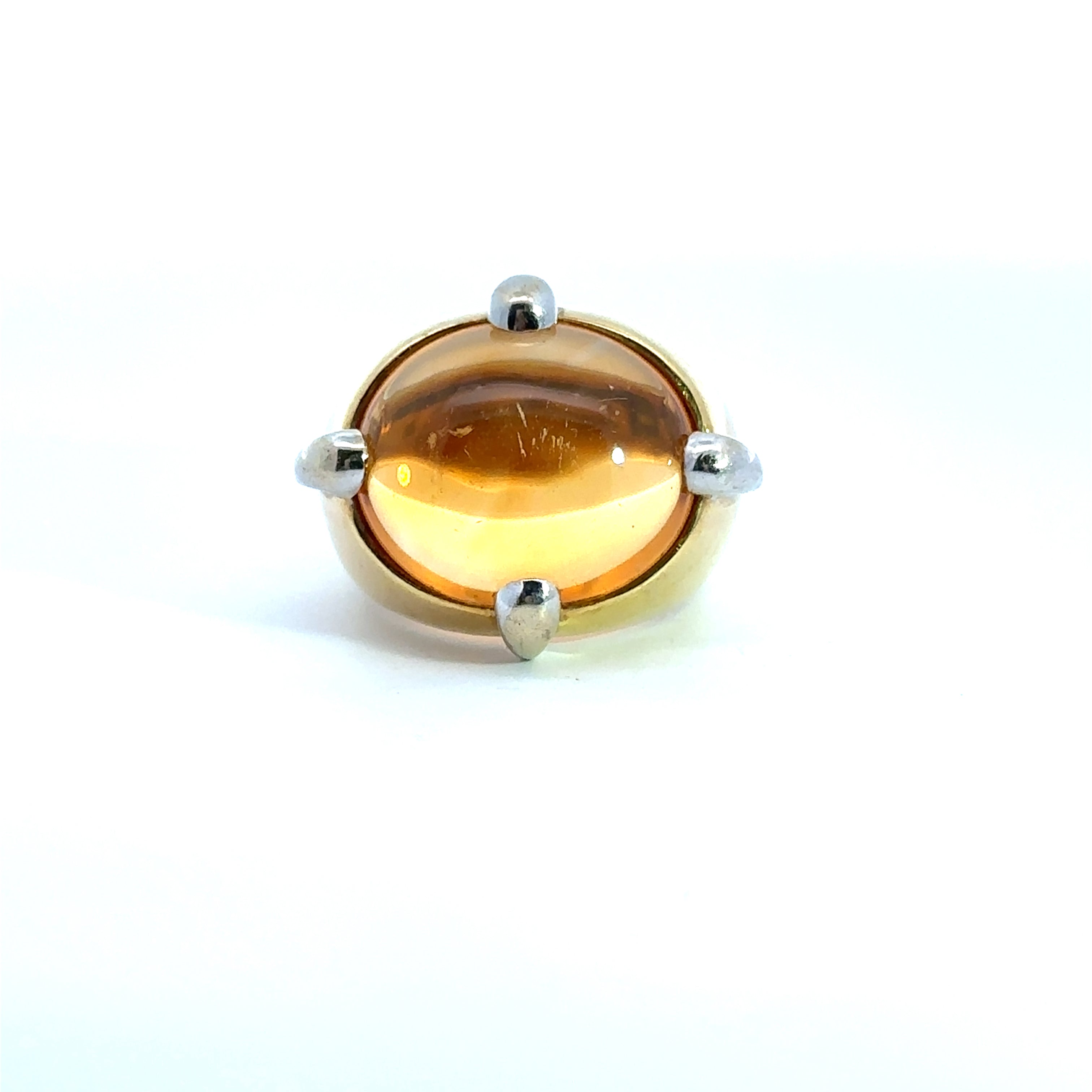 Late Century Gold Citrine Ring