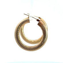 Load image into Gallery viewer, Late Century Textured Gold Hoops