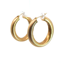 Load image into Gallery viewer, Late Century Textured Gold Hoops