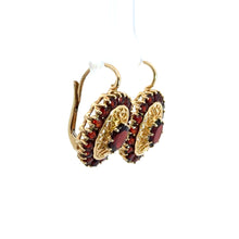 Load image into Gallery viewer, Mid Century 14ktyg Garnet Earrings
