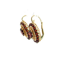 Load image into Gallery viewer, Mid Century 14ktyg Garnet Earrings