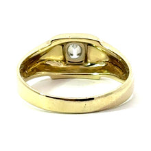 Load image into Gallery viewer, Late Century 14 ktyg Mounting + 18kt White Gold Bezel Emerald Cut Diamond Ring