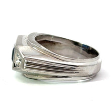 Load image into Gallery viewer, Mid Century Platinum Sapphire Diamond Ring