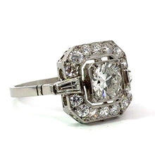 Load image into Gallery viewer, Late Art Deco Platinum Round Brilliant Cut Diamond Ring