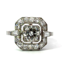 Load image into Gallery viewer, Late Art Deco Platinum Round Brilliant Cut Diamond Ring