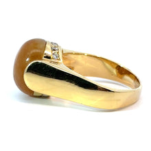 Load image into Gallery viewer, Late Century 18ktyg Honey Jade Diamond Ring