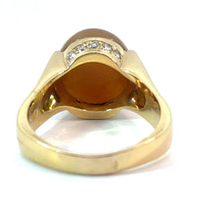 Load image into Gallery viewer, Late Century 18ktyg Honey Jade Diamond Ring