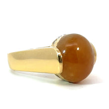 Load image into Gallery viewer, Late Century 18ktyg Honey Jade Diamond Ring