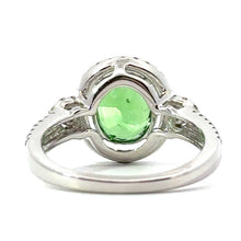 Load image into Gallery viewer, 14kt White Gold Tsavorite Green Garnet Diamond Ring