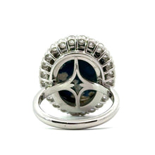 Load image into Gallery viewer, Modern Platinum Australian Black opal  diamond ring