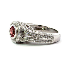 Load image into Gallery viewer, Modern 14kt white gold pink sapphire diamond ring