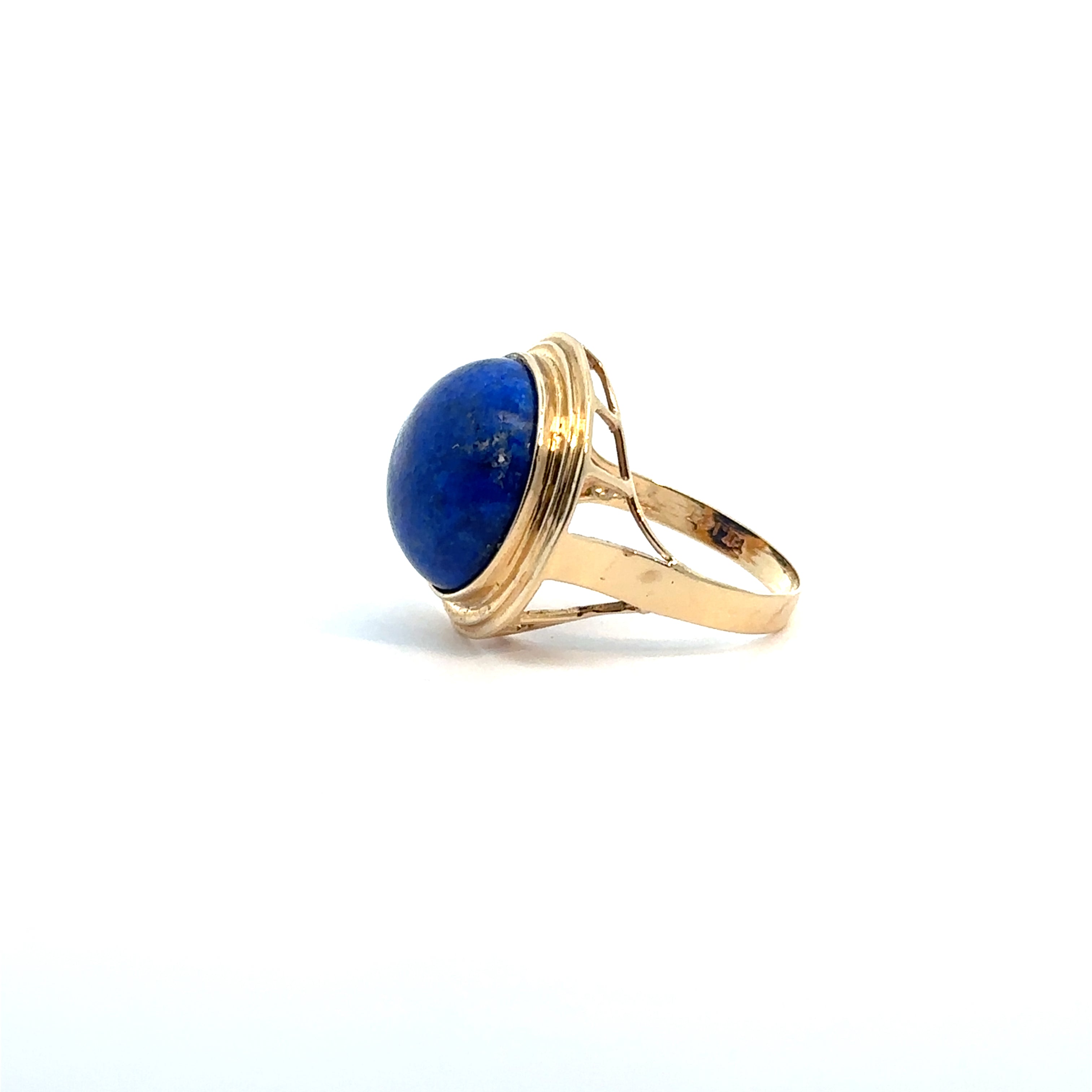 Late Century 14kt Yellow Gold Lapis Lazuli Ring