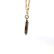 Load image into Gallery viewer, Victorian 14kt Yellow Gold Seed Pearl 24in Chain with Hand Painted Medallion