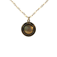 Load image into Gallery viewer, Victorian 14kt Yellow Gold Seed Pearl 24in Chain with Hand Painted Medallion