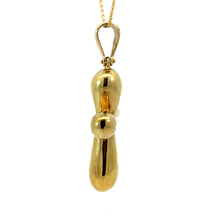 Load image into Gallery viewer, Late Century 18kt Yellow Gold Puffy Cross on 14kt 18inch Chain