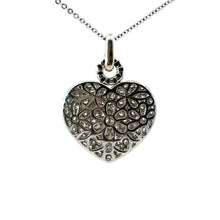 Load image into Gallery viewer, Modern 14kt White Gold Pave Round Brilliant Cut Diamond Heart Pendant