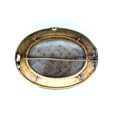 Load image into Gallery viewer, Victorian c1864 14kt Yellow Gold Cabochon Cut Garnet + Banded Agate Brooch