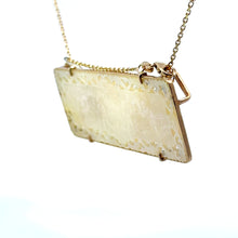 Load image into Gallery viewer, Victorian 14kt Yellow Gold Carved Mother of Pearl Gambling Chip Necklace