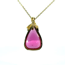 Load image into Gallery viewer, Late Century Cabochon Rubellite Tourmaline Pendant