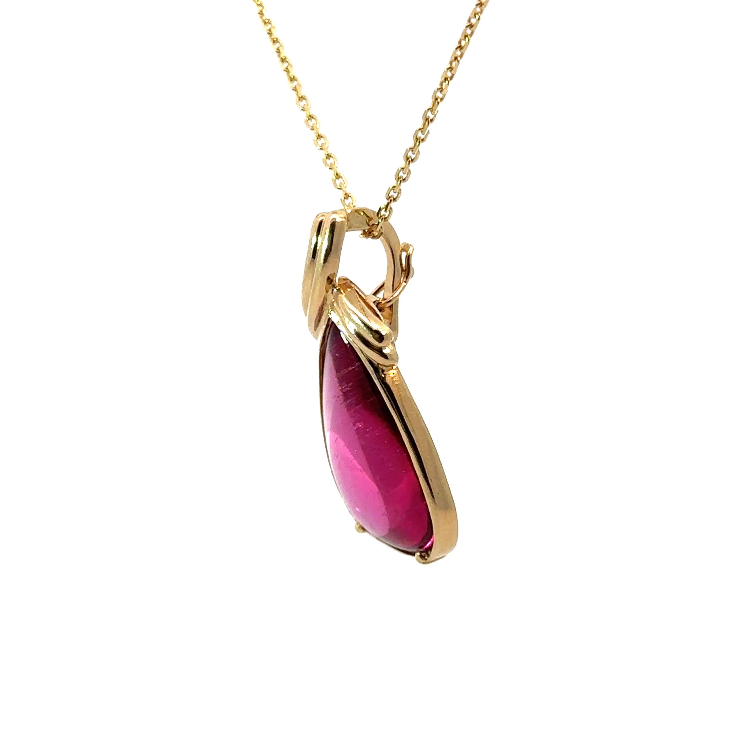 Late Century Cabochon Rubellite Tourmaline Pendant