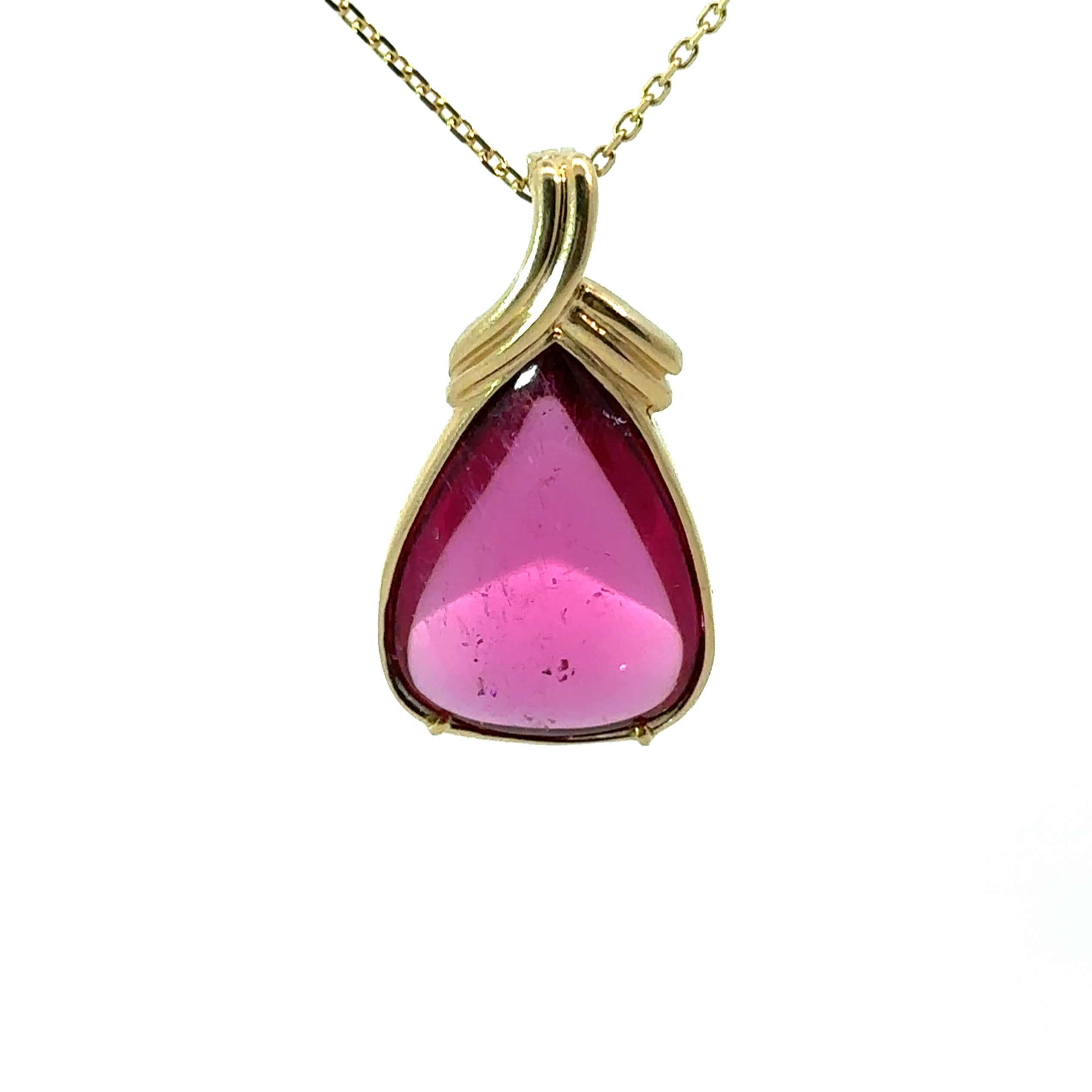 Late Century Cabochon Rubellite Tourmaline Pendant