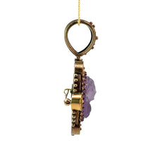 Load image into Gallery viewer, Victorian 14kt Yellow Gold Carved Amethyst Cameo of a Woman Pendant