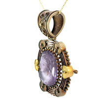Load image into Gallery viewer, Victorian 14kt Yellow Gold Carved Amethyst Cameo of a Woman Pendant