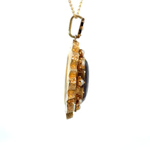 Load image into Gallery viewer, Victorian 15kt Yellow Gold, Amethyst + Natural Seed Pearls Pendant
