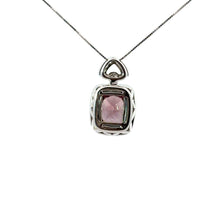 Load image into Gallery viewer, Modern 14kt White Gold, Purple Zircon + Diamonds, Necklace