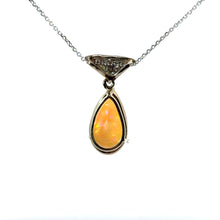 Load image into Gallery viewer, Late Century 14kt White Gold, Ethiopian Opal + Diamond, Pendant