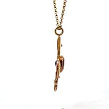 Load image into Gallery viewer, Victorian 10kt, Amethyst Pendant on 19inch 9kt Gold Chain